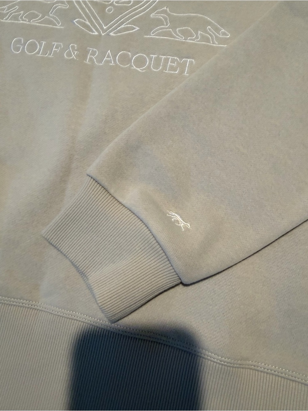 Fore-te Neutral Cream Crewneck Sweatshirt with Golf & Racquet Logo - Picture 3 of 6